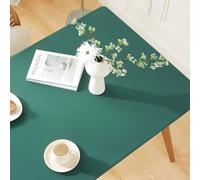 Lukery Tovaglia Antimacchia Rettangolare con Bordi Elastici, Impermeabile Resistente All'Olio Copritavolo Rotondo con Elastico, per Protezione Tavolo, Ristorante, Casa, Partito (Verde,80x120cm)