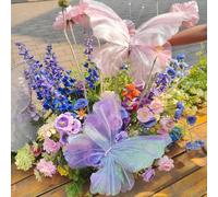 LUKHMELF 2 farfalle artificiali giganti, 50,8 cm, in seta, per feste di compleanno, matrimoni, decorazioni fai da te, feste, case, celebrazioni