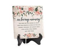 LukieJac In Loving Memory - Piastrella in ceramica con supporto in legno, regalo di simpatia per la perdita della persona cara, per lutto/condoglianze/regali per lutto-decorazione funebre Sorry for