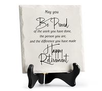 LukieJac Regali di pensionamento per donne e uomini 2022 migliore targa in ceramica per pensionamento 15,2 x 15,2 cm Happy Retirement Table Decoration Sign per mamma, insegnante, infermiere, collega