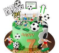 Lukinuo 14 pezzi decorazione per torte da calcio, calciatore, decorazione per torta di calcio, calcio, calcio, compleanno, decorazione per torte per calcio, sport, palla a tema