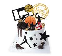 Lukinuo Decorazioni per torte a tema basket 17 pezzi stella di basket decorazioni per torta per ragazzo sport cake topper decorazioni per feste forniture