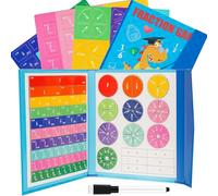 Lukinuo Materiale di calcolo, magnetico, libro magnetico, frazionario, puzzle per bambini, calcolo rottura, materiale Montessori, multicolore, calcolo, apprendimento rotture per matematica