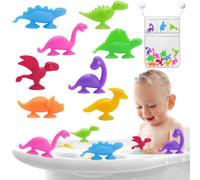 LUKIUP 16 Pezzi Giocattoli per il Bagnetto, Giocattoli Ventose Dinosauro, Giochi Bagnetto Neonato con Bagnetto Organizzatore Borsa, per Il Rilascio dello Stress Gioco interattivo, per Bambini 2 + Anni