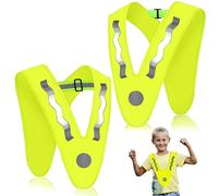 LUKIUP 2 Pezzi Giubbotto Riflettente per Bambini, Gilet ad Alta Visibilità, Gilet di Sicurezza a V Gilet per la corsa notturna, il ciclismo e lo skateboard