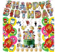 LUKIUP 36 Pcs Decorazioni Compleanno Brainrot, Kit Palloncini Compleanno Roblox, Topper per Cupcake, Striscione, Palloncini, Happy Birthday Decorazioni per Compleanno