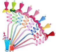 LUKIUP Cannucce Sirena, 8 Pezzi Cannucce Riutilizzabile, Colorato Cannuccia Bevande Ricurve, per Bicchieri da Cocktail Di Succhi, Bambini e Adulti, Feste di Compleanno e Riunioni Famiglia