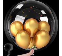 LUKIUP Grandi Palloncini, 6 Pezzi Trasparente Palloncini Giganti, Grande Palloncino Gonfiabile 36 Pollici, 90 Cm Palloncino Gonfiabile Gigante Per Halloween, Compleanni, Matrimoni, San Valentino