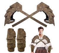 LUKIUP Set di protezioni per le spalle medievali, gladiatore medievale, stile vintage mercenario, corazza spalla per Halloween LARP Cosplay Ren Faire Carnevale, bronzo, Taglia unica