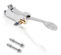 LukLoy Valvola a pedale in ottone per montaggio a pavimento, cromata, valvola dell'acqua del pedale per rubinetto a pedale