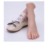 LUKMNGCB 1/2 PCS 18cm Small Realistic Foot Model False Nail Practice Female Mannequin Feet for Shoes Sock Display Props Pulizia completata(all Silicone,One Pair)