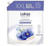 LUKSJA, sapone liquido cremoso in lino, ricarica 1500 ml, sapone per le mani, lavaggio a mano, sapone per lavaggio a mano