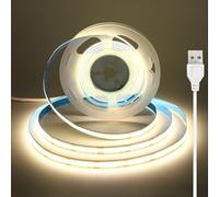 luktix 3.5 metri Striscia LED COB USB, 5V Striscia LED Bianco Naturale con Adesivo, Larghezza 8 mm, CRI 92+, Nastro LED flessibile per TV, Specchio, Sottopensile, Mensola, 4000K