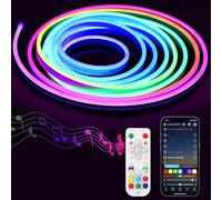 luktix RGB+IC Striscia LED Neon 5 metri, LED Striscia con Controllo App, Cambio colore Multiplo, Sincronizzazione Musicale, RGB IC Neon per Decorazione, Gioco, Esterno
