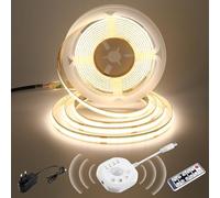 luktix Striscia LED COB Sensore Movimento 3 metri, Nastro LED 24V con On/Off Auto, 4 Modalità timer, Modalità Giorno/Notte, Striscia LED Bianco Naturale per Scale, Letto, Armadio, Cucina, 4000K