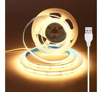 luktix USB Striscia LED COB 2.5 metri, Striscia LED Bianco Caldo 3000K 5V con Retro Adesivo, Larghezza 8 mm, CRI 92+, Nastro LED flessibile per retroilluminazione, illuminazione Ambientale