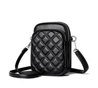 LUKUBGG Piccola Borsa a Tracolla da Donna in Pelle PU, Mini Borsa per Cellulare Crossbody con Cinturino regolabile, Porta Cellulare da Collo per Cellulari Sotto 6,9" (Nero)
