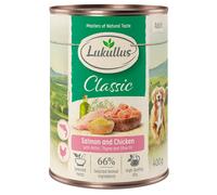 Set risparmio! Lukullus Adult 12 x 400 g - Salmone & Pollo