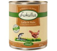Set risparmio! Lukullus Adult 12 x 800 g - Salmone & Pollo