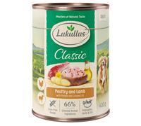 Set prova misto! Lukullus secco + umido - 1,5 kg Pollo & Salmone + 6 x 400 g Pollo & Agnello