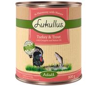 Lukullus Alimentazione naturale Adult senza cereali 6 x 800 g Umido per cani - NOVITÀ: Tacchino & Trota
