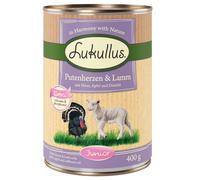 Lukullus Junior 12 x 400 g - Cuori di Tacchino & Agnello