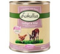Lukullus Junior 6 x 800 g - Pollame & Selvaggina (senza cereali)