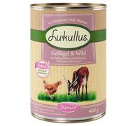 Lukullus Junior Alimentazione naturale senza cereali 24 x 400 g - Pollame & Selvaggina