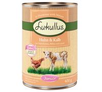 Lukullus Junior Alimentazione naturale senza cereali 24 x 400 g - Pollo & Vitello