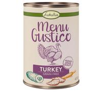 Lukullus Menu Gustico - Senza cereali 12 x 400 g - Tacchino con Patate dolci, Zucchine & Carote