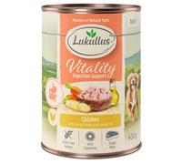 Lukullus Vitality 24 x 400 g - senza cereali Alimento umido per cane - Digestione: Pollo
