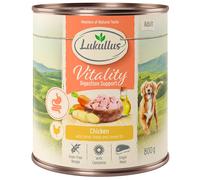 Lukullus Vitality 24 x 800 g - senza cereali Alimento umido per cane - Digestione: Pollo