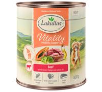 Lukullus Vitality 24 x 800 g - senza cereali Alimento umido per cane - Articolazioni: Manzo