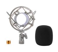 Lukvcoe Metallo Shock Mount per microfoni a condensatore 47-53, antivento, argento