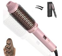 lUl Beauty Thermal Brush, 3-in-1 Pro Negative Ion Two PTC Heaters Thermal Brush, Adjustable Heat, Snag-Free Bristles, Ion Perfect Style in 30 Seconds (Pink)