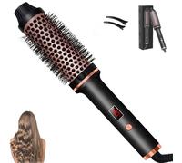 lUl Beauty Thermal Brush, 3-in-1 Pro Negative Ion Two PTC Heaters Thermal Brush, Adjustable Heat, Snag-Free Bristles, Ion Perfect Style in 30 Seconds (Black)