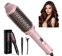 lUl Beauty Thermal Brush, Beauty 3-in-1 Negative Ion Thermal Brush, Two Heaters Thermals, Up to 410°F, Adjustable Heat, for Frizz-Free Wave (Pink)