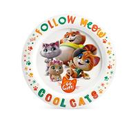 Lulabi 44 Gatti 8003512747694 Piatto Piano, Melamina, 22Cm