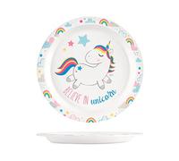 Lulabi 733567 Unicorn Piatto Piano, Polipropilene, Cm21.5
