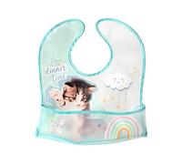 LULABI Bavaglino con Tasca, Peva Decoro Puppies, Colore Azzurro