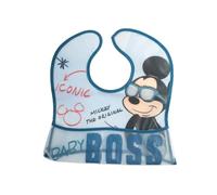 Lulabi Disney Mickey Bavaglino Impermeabile con Tasca Raccogli Briciole in PEVA, Lavabile e Riutilizzabile, Protegge Durante la Pappa, Facile da Pulire, Neonato 0+ Mesi
