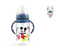 Lulabi Disney Mickey Icon Biberon con Manici, Polipropilene 210ml - Tettarella in Silicone, Valvola Anticolica, BPA Free, 6+ Mesi