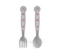 Lulabi Elefantino, Set 2 Posate, Plastica Rigida, 6+ mesi, Grigio