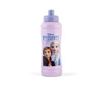 Lulabi Frozen Borraccia Bambina 450 ml - In Polietilene Senza BPA - Design Disney Anna & Elsa - Colore Lilla - Bottiglia Acqua per Scuola, Asilo, Tempo Libero