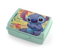 Lulabi, porta pranzo bambini, lunchbox, porta merende/snack, collezione Stitch Hawaii, verde acqua, ideale per la scuola, BPA free