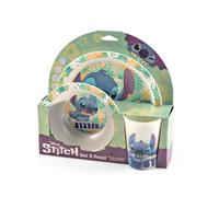 Lulabi-Stitch Hawaii, set pappa, 3 pezzi, in polipropilene, BPA FREE, colorato, lavabile in lavastoviglie, adatto al microonde
