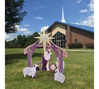 lulalula Presepe per esterni, resistente alle intemperie, impermeabile, in PVC, grande presepe della Sacra Famiglia, set per Natale, cortile, prato, chiesa e decorazione per feste