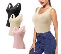 LULAND Canotta autoriscaldante a clessidra, Intimo termico da donna con reggiseno incorporato 2 in 1, Per donna (X-Large,3PCS)