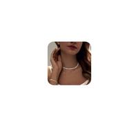 LULII Collana tennis da donna, delicata collana girocollo in argento Sterling con cristalli e orecchini a perno per donne gioielli da sposa set accessori, Small, Ottone, Zirconia cubica