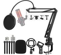 Luling Arts Braccio di sospensione del braccio del microfono del braccio del braccio del microfono resistente per Blue Yeti, Hyperx Quadcast, supporto regolabile del microfono della scrivania con
